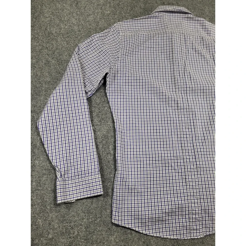 Authentic Gucci Men's Dress Shirt Slim Blue/Grey/White Plaid 307648 4640 Check